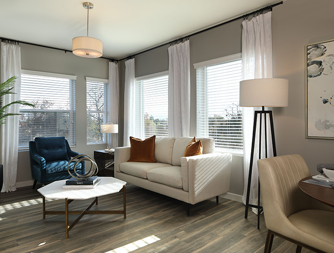 A fully furnished model apartment.