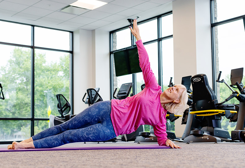 A person doing yoga.
