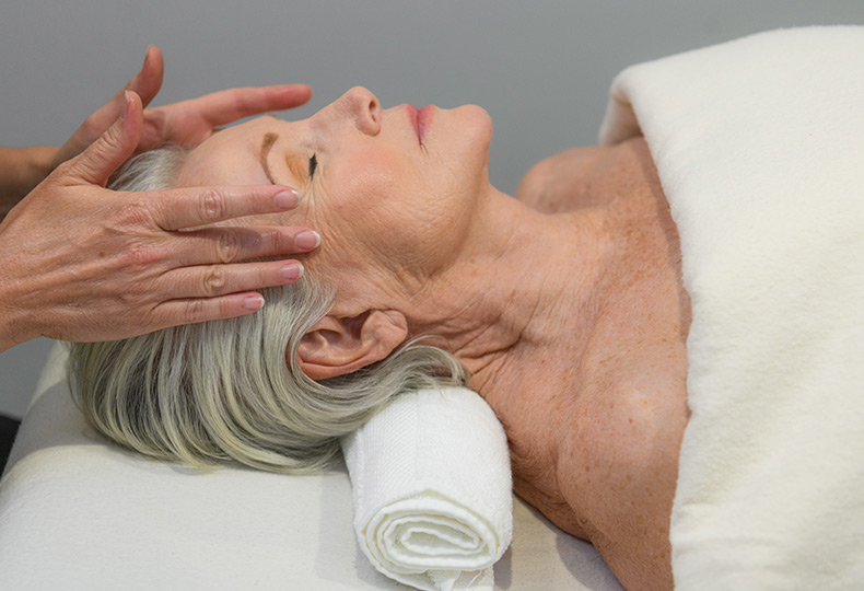A resident is having a massage.