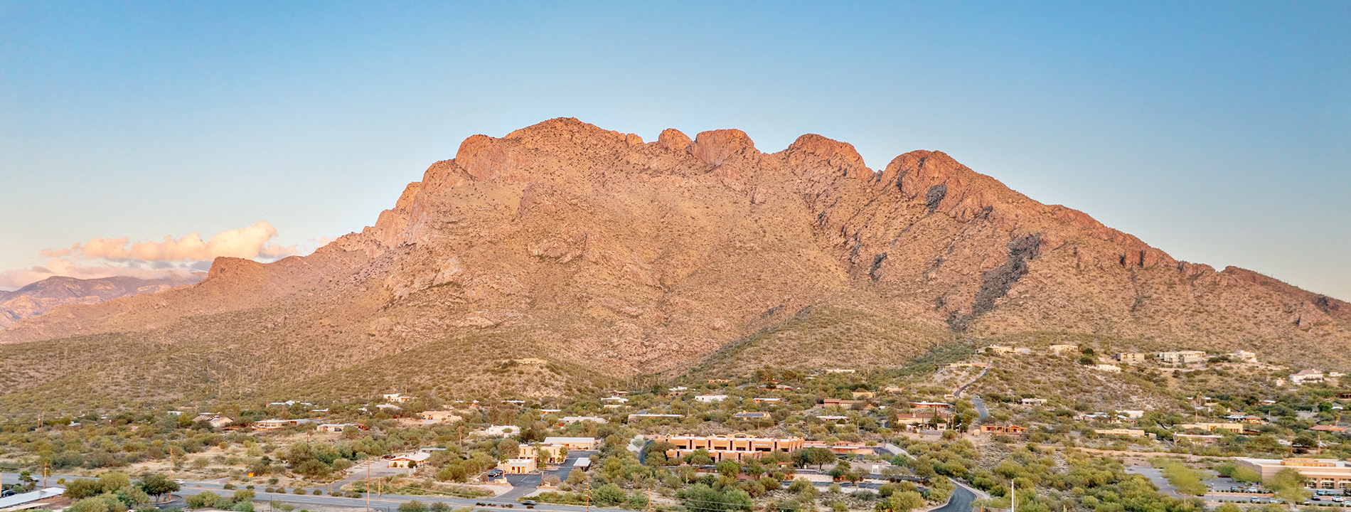 aerial view of mountains in Oro Valley