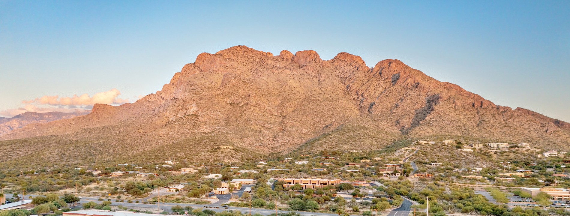 The mountains behind the community.