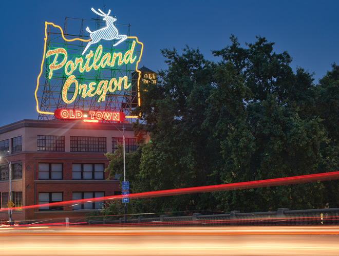 Portland Oregon sign.