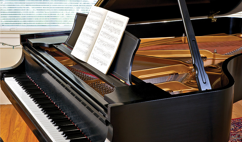 piano with sheet music