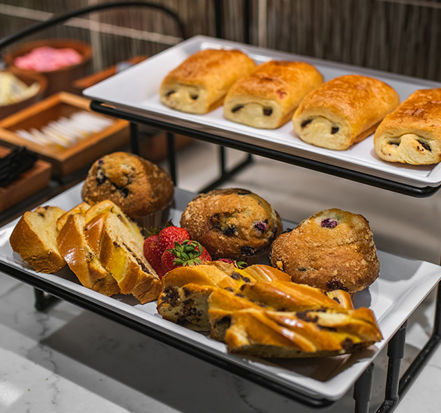 A display of pastries.
