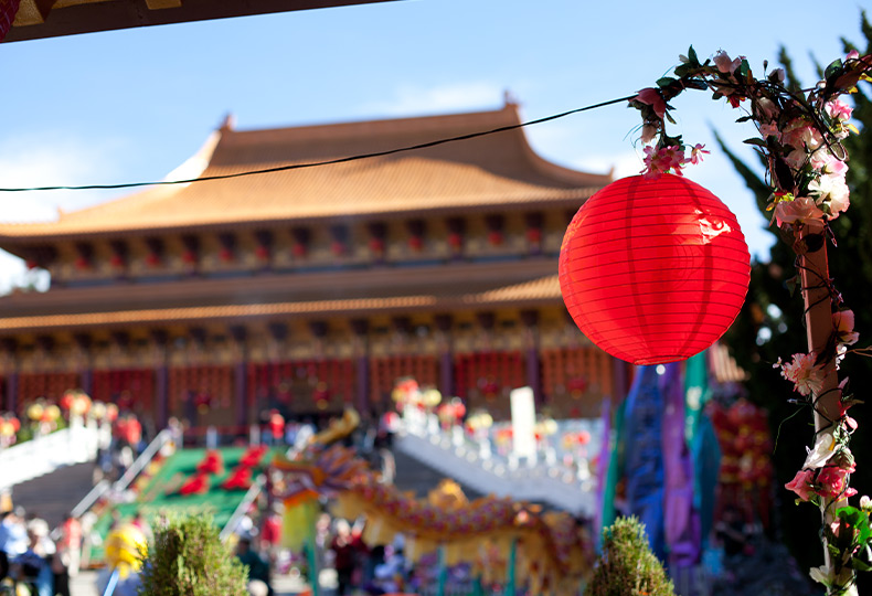 The Hsi Lai Temple in San Gabriel.