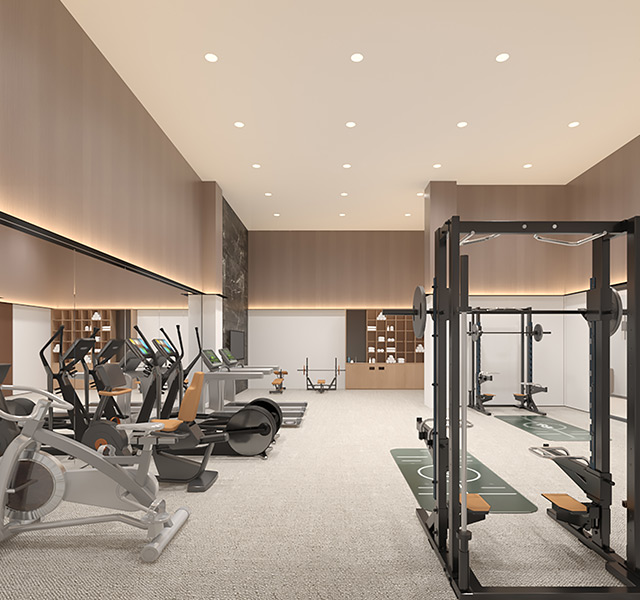 The fitness center.