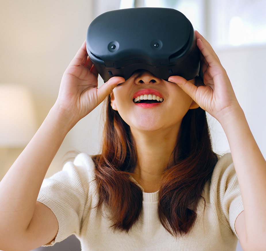 A person wearing a VR headset.