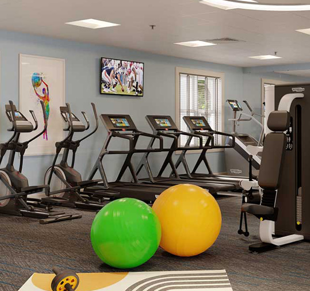 The fitness center at Watersound Fountains.