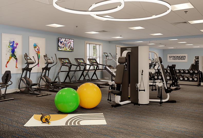 The fitness center at Watersound Fountains.