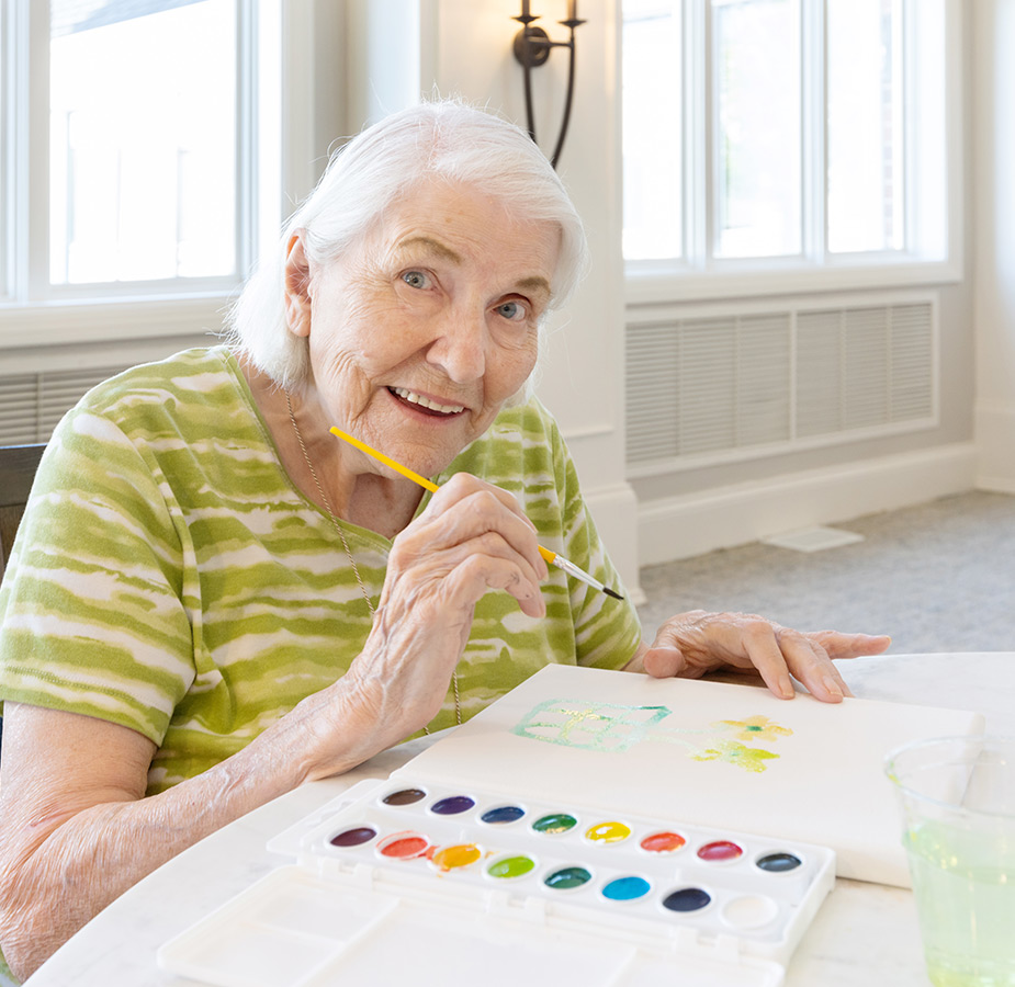 A resident is painting.