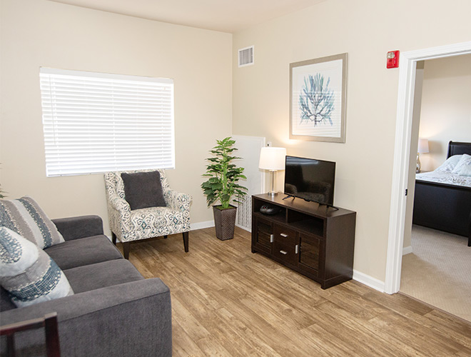 An apartment at Whittier Place.