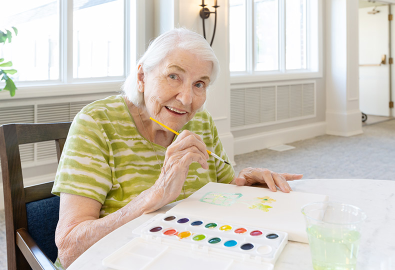 A resident is painting.