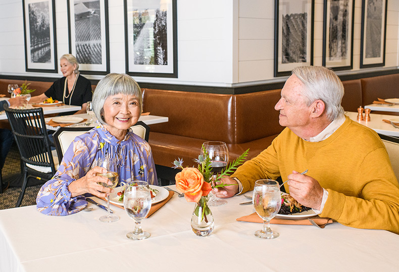 A couple having lunch together.