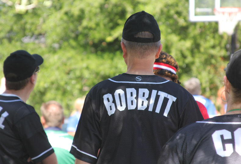 Rob Bobbitt in a jersey outside
