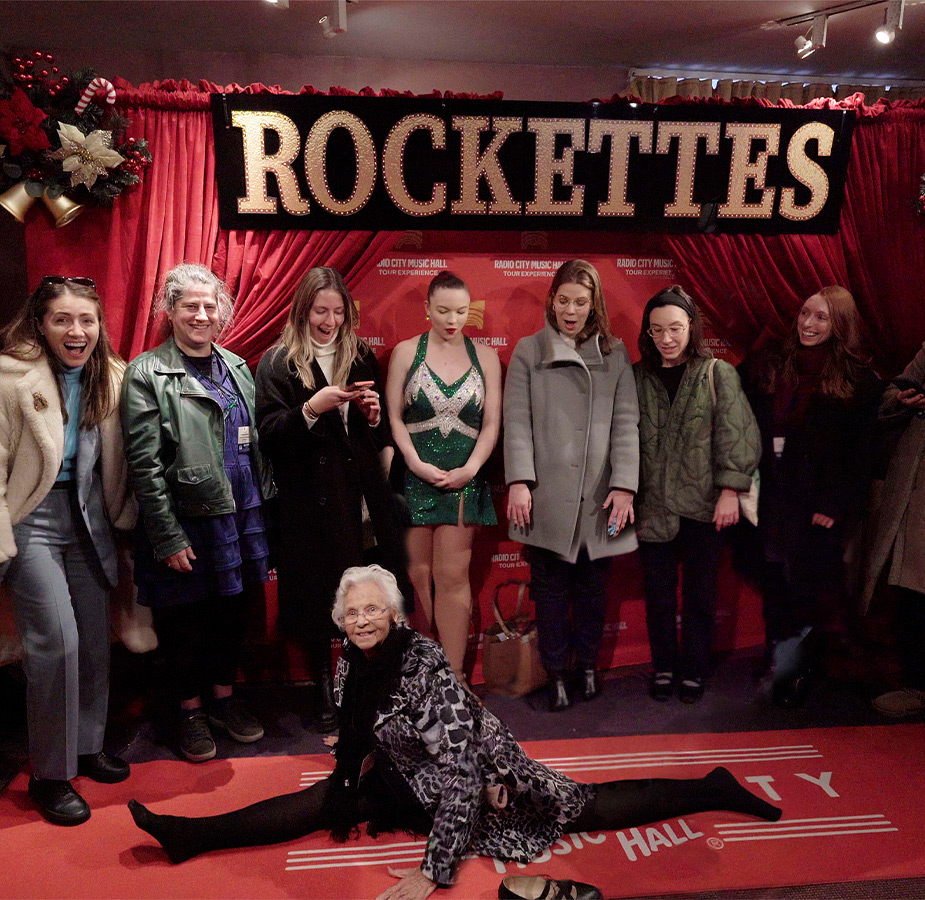 A group of people at the Rockettes.