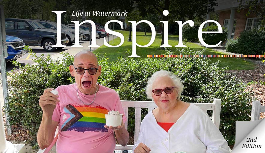 Watermark Communities Digital Lifestyle Magazine with two happy residents eating ice cream.