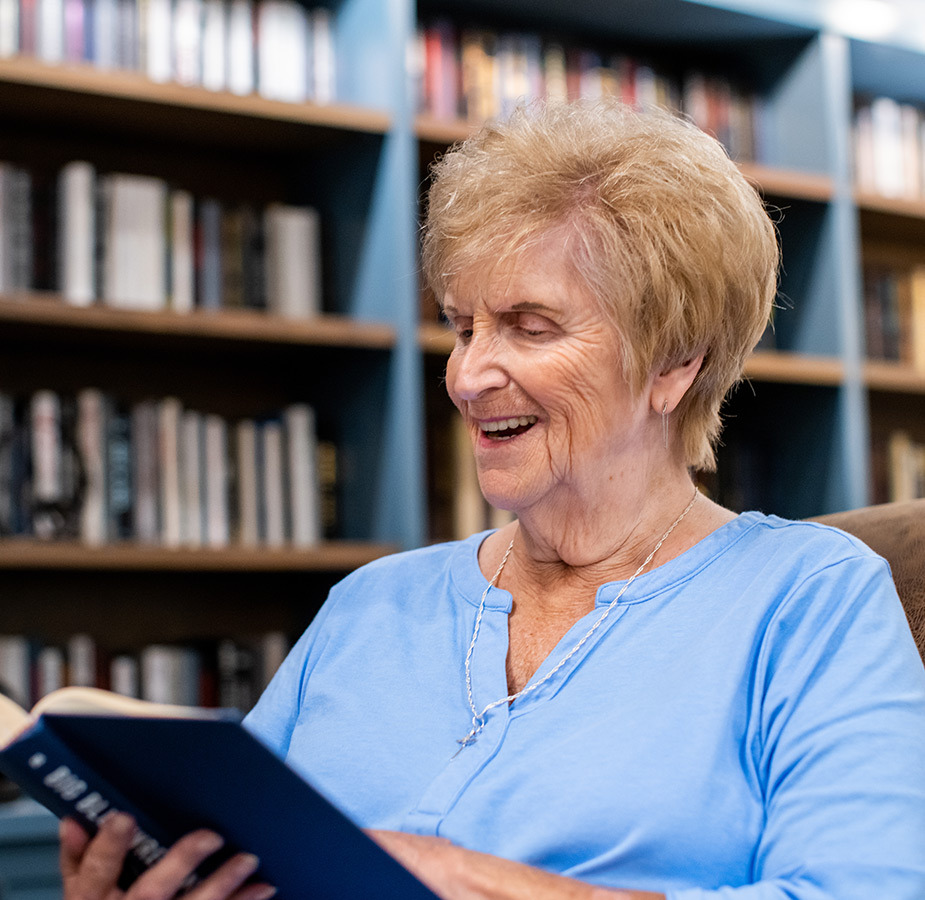 A person reading a book.
