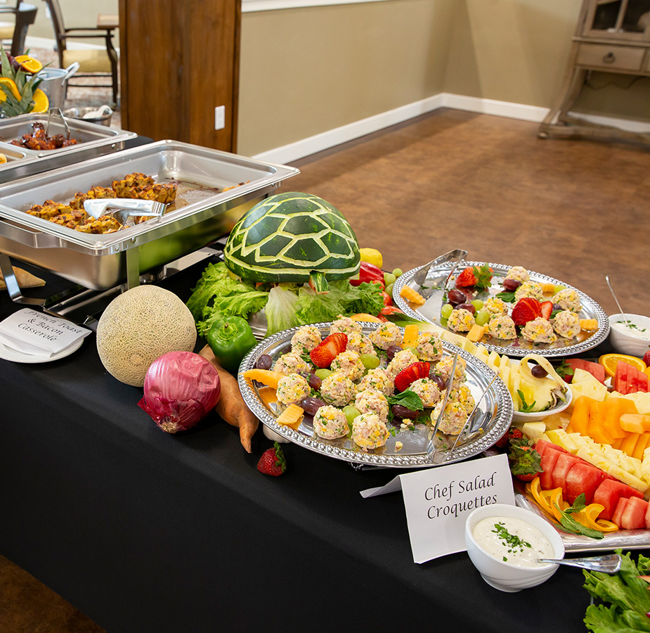 A buffet at Summit Senior Living.