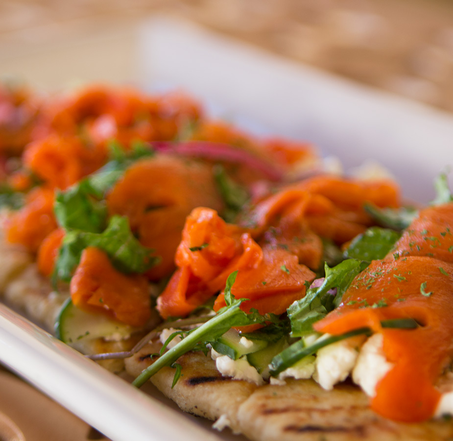 A close up of a chef created meal.