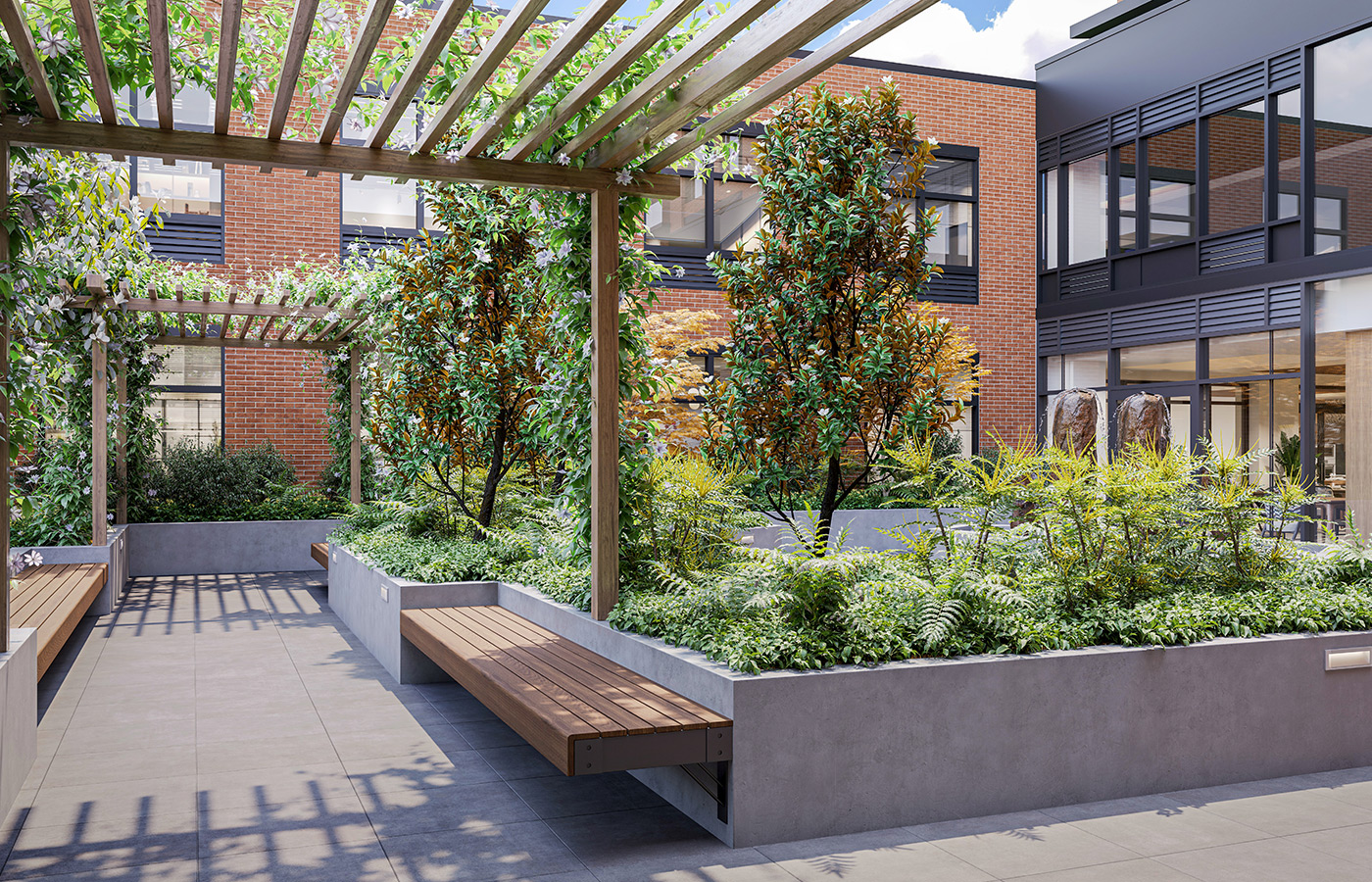 Courtyard and garden area.