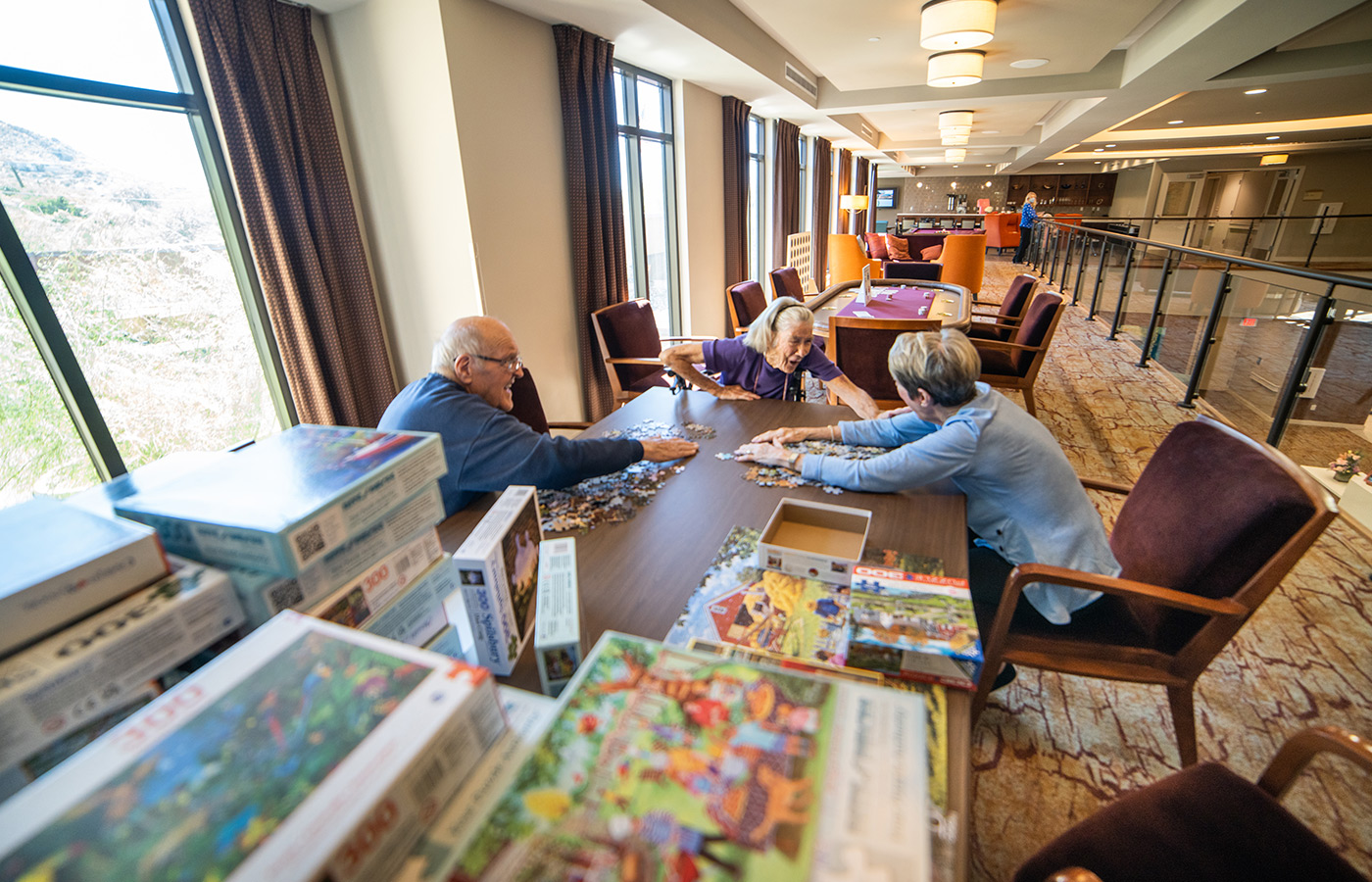 People putting puzzles together.