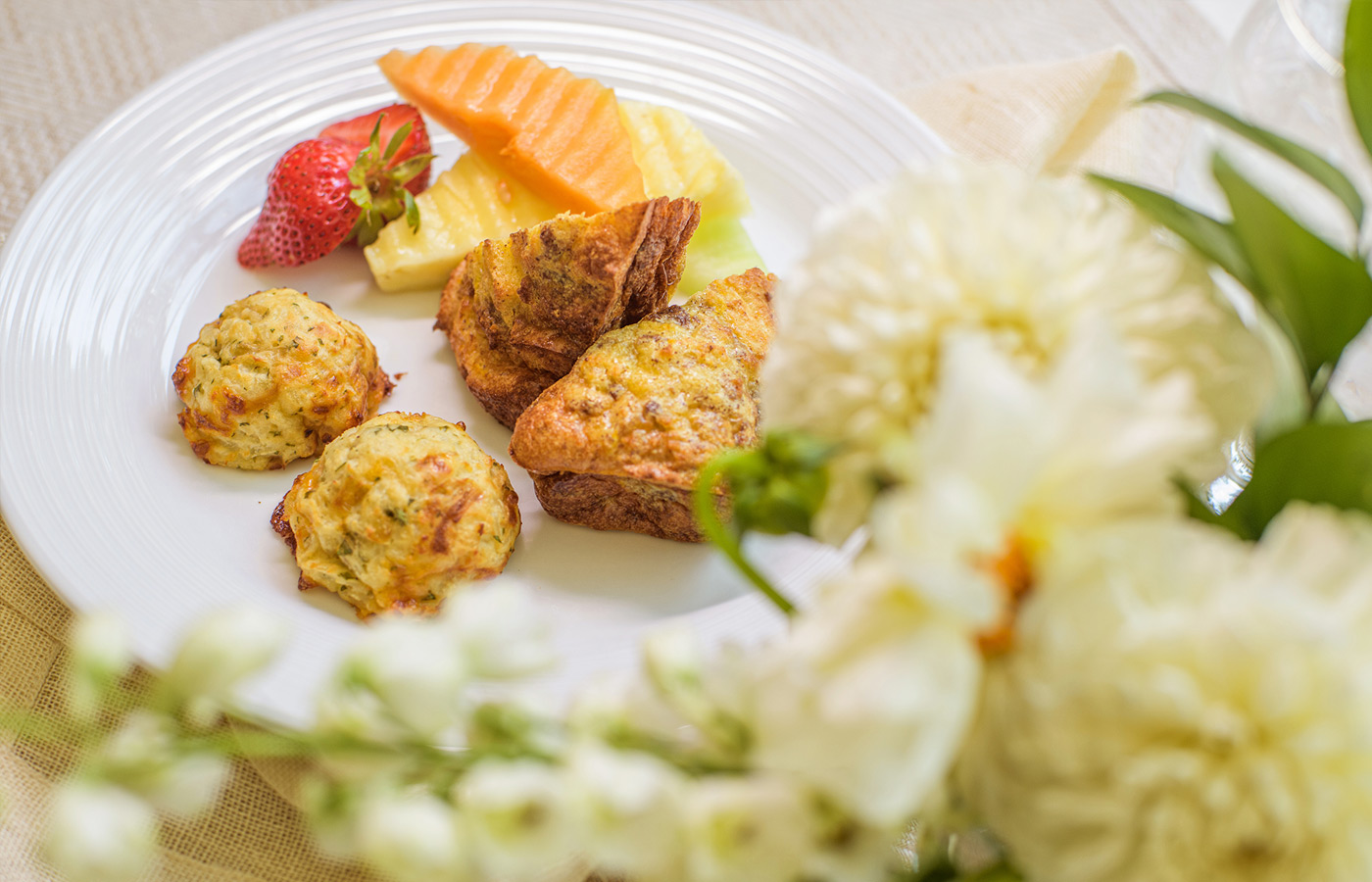 A plate of food.