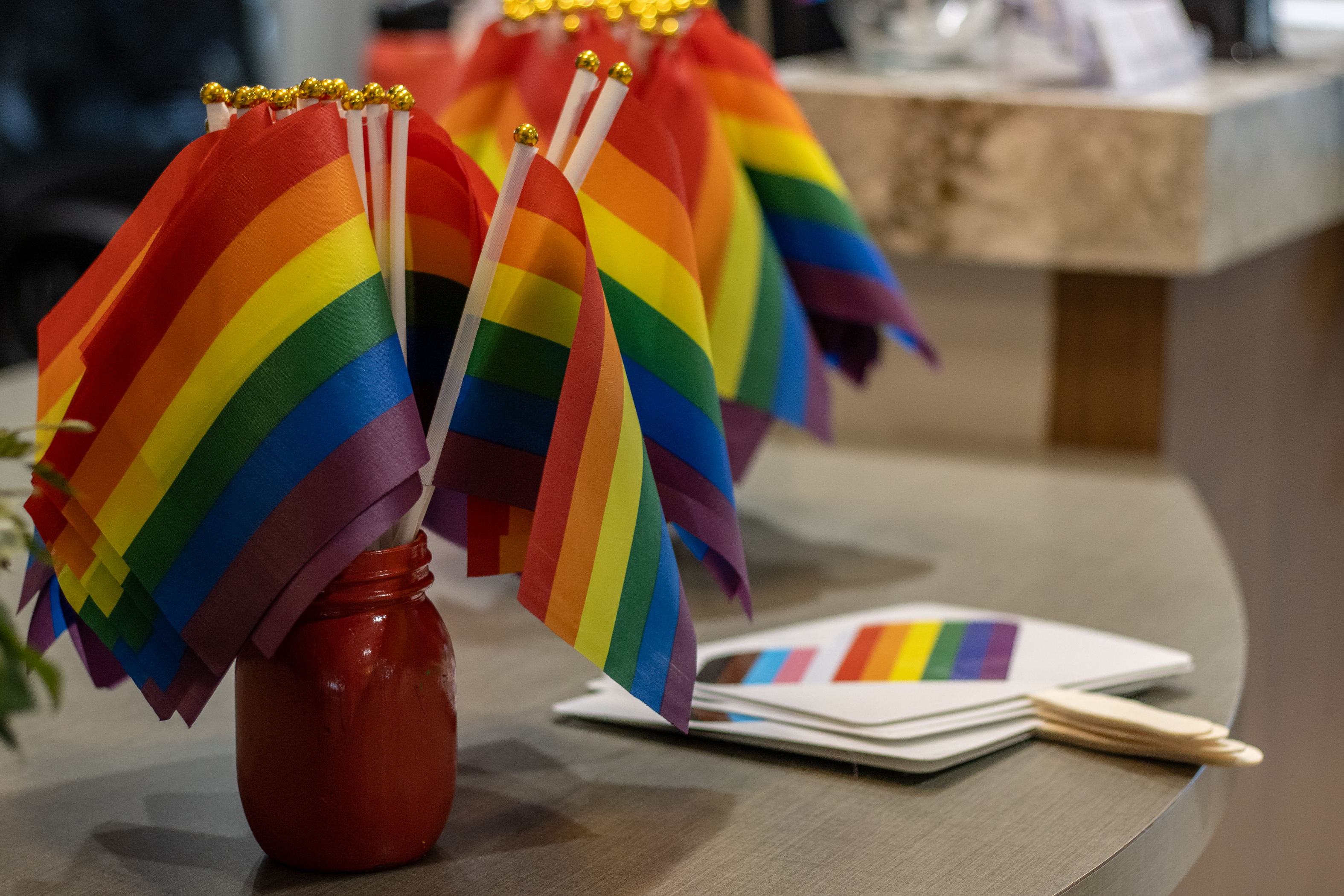 flags small pride flags in vase