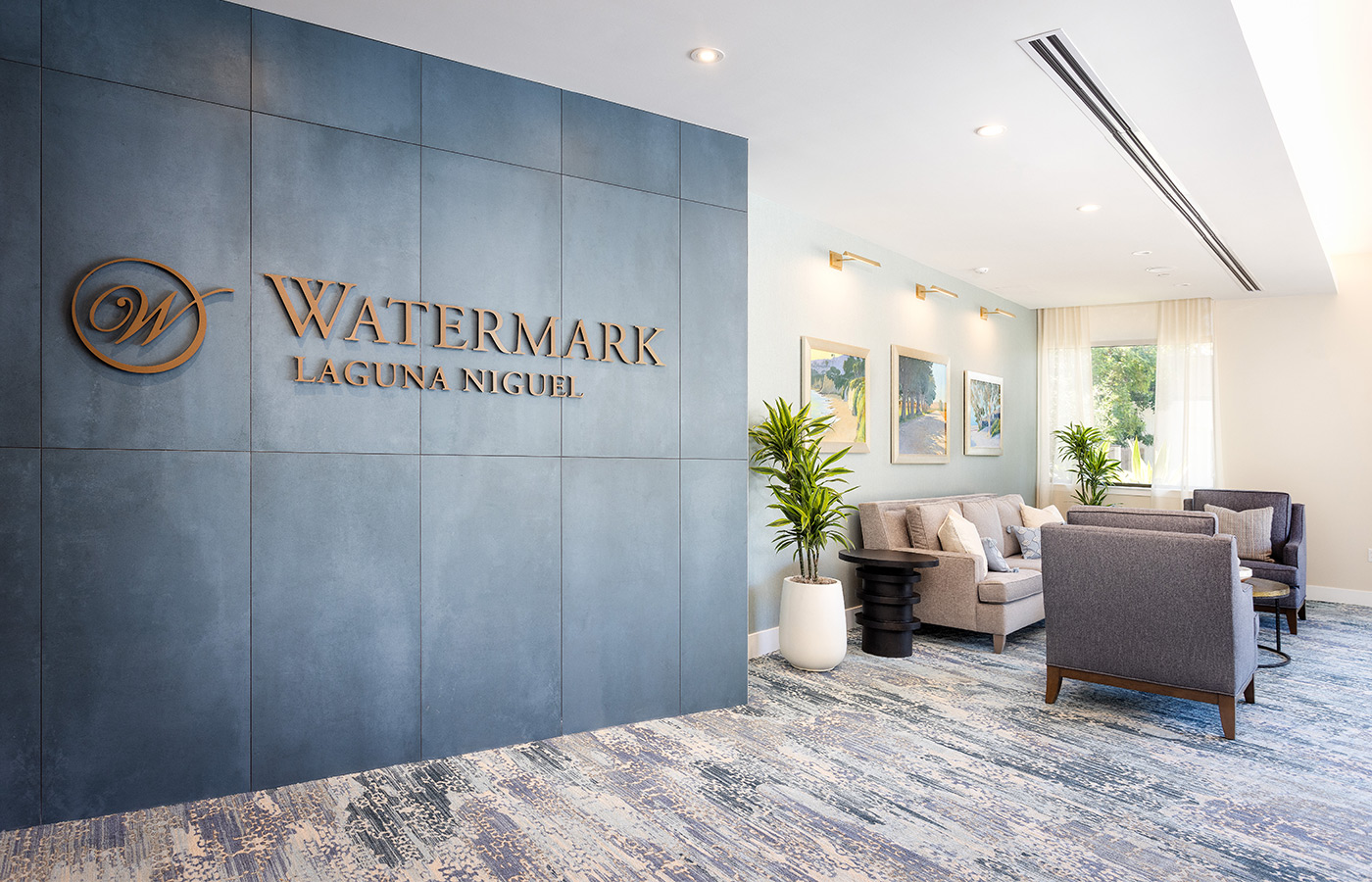 A beautifully modern lobby area.