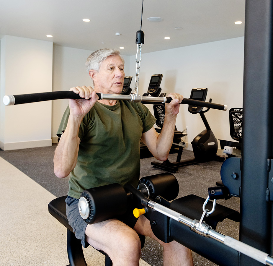 A person lifting weights.